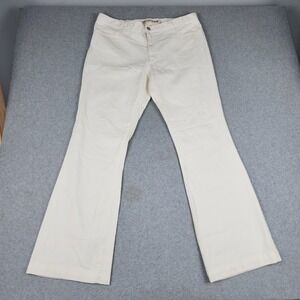 Gap Long and Lean Flare Jeans Womens 14 White Cotton Stretch Fat Front Outdoor